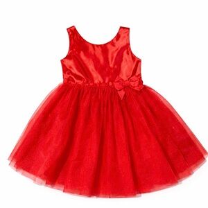 H&M Girls Red Tulle Party Dress Size 5/6